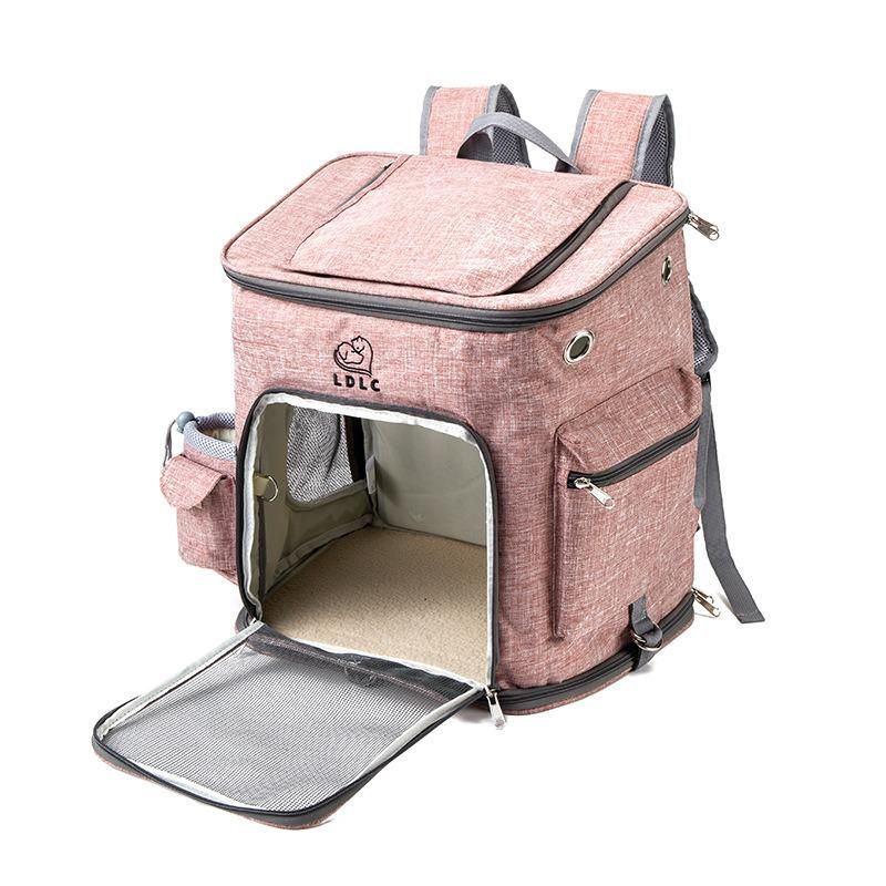 Spot Wholesale Upgrade Increased L-Size Pet Backpack Foldable Double Shoulder Pet Bag out Portable Cat Bag