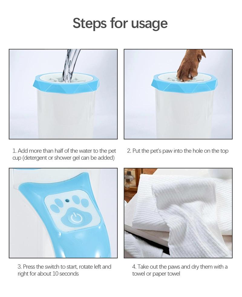 USB Rechargeable Automatic Paw Washer Dog Paw Washing Cupfor Dog Paw Grooming Pet Foot Washing Cup
