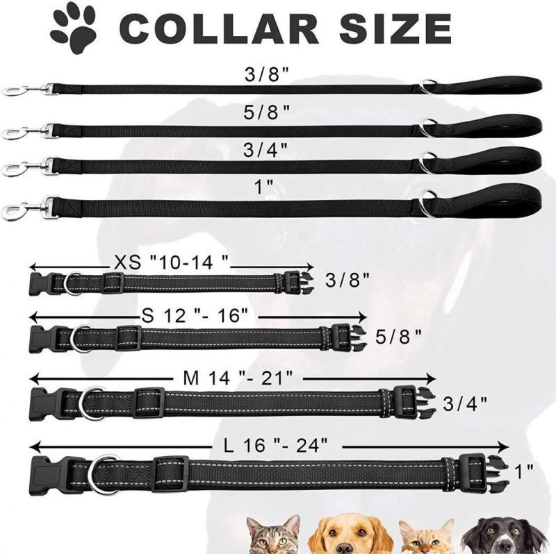 Adjustable Reflective Dog Collars with Quick Release Buckle for Large Dogs