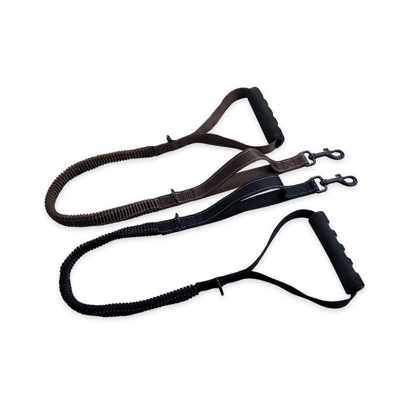 Dog Leash with Two Handles Heavy Duty Elastic Bungee Dog Training Leash