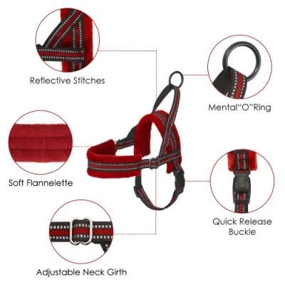 Reflective Adjustable Puppy Harness Easy Walking Harness with Soft Flannelette Lining