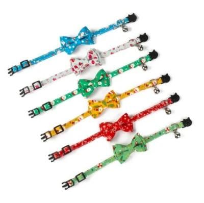 Pet Collars Adjustable Neck Strap Buckle Nylon Dog Collar Christmas Snowman Dog Puppy Collar for Small Dogs