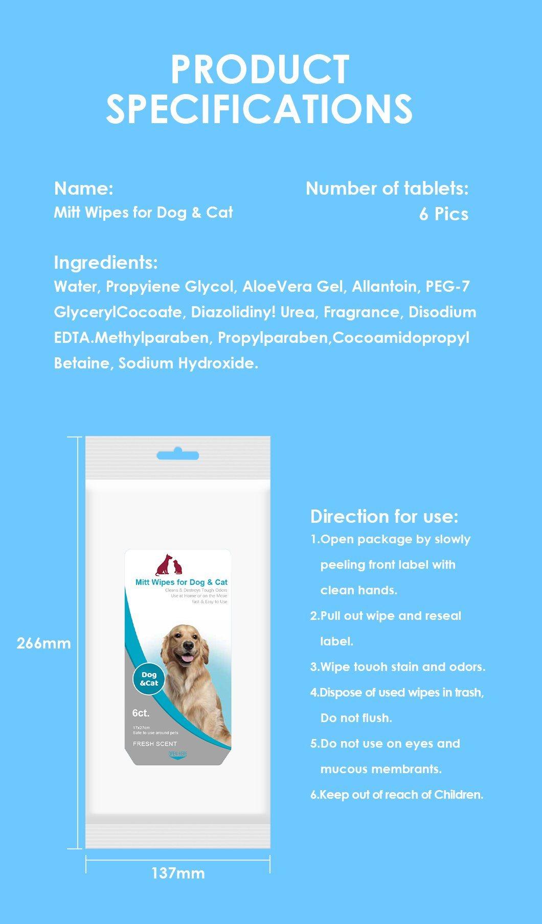Finger Style Pet Wipes with Special Plant Extract Liquid and Unscented Mesh Design Double Cleaness Soft for Pets Body 1/4/6/10PCS Formula