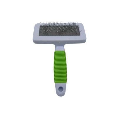 Stainless Steel Silicone Pet Hair Remover Dog Brush Grooming Green-S