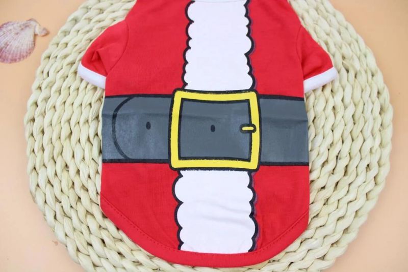 Christmas Dog Clothes Santa Claus Cotton Thicken Dog Sweater Breathable Soft Dog Costume