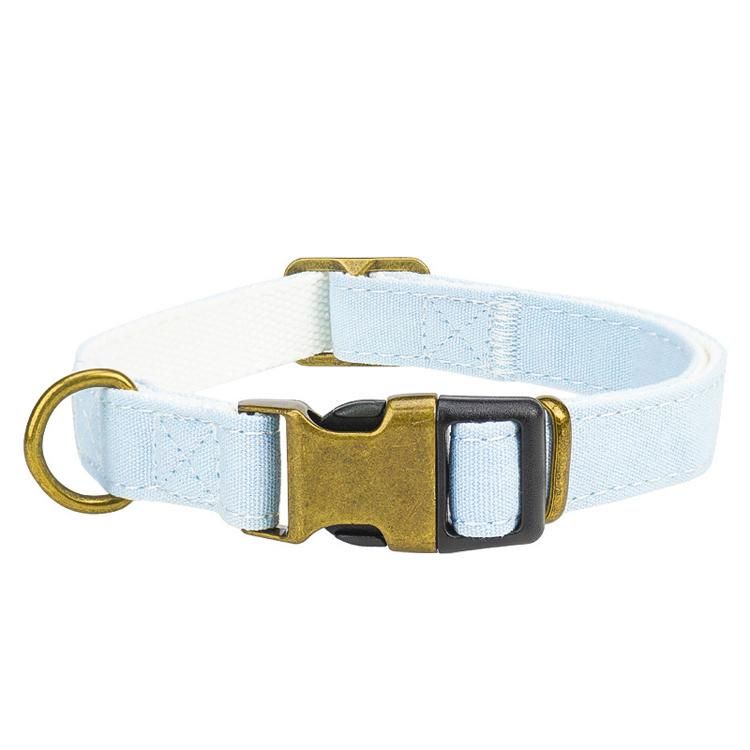 Customized Specification Polyester Cotton Material Electroplating Colorful Canvas Dog Collar and Leash