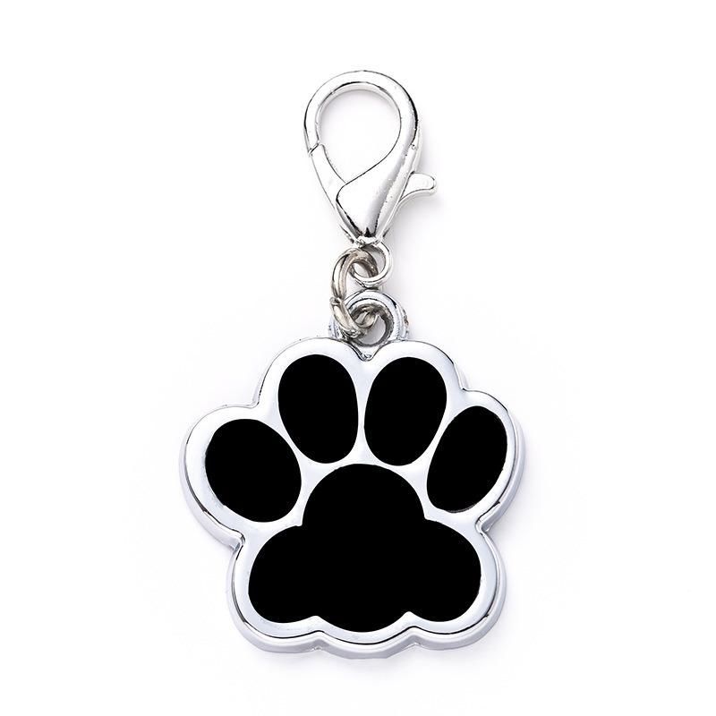 Animal Dog Cat Paw Print Charms Pendants Crystal Beads Glitter Footprint for Dog Tag Fit Pet Collar Necklace Pendant Chain