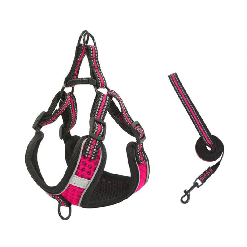 Reflective Puppy Dog Harness Vest with Walking Lead Leash