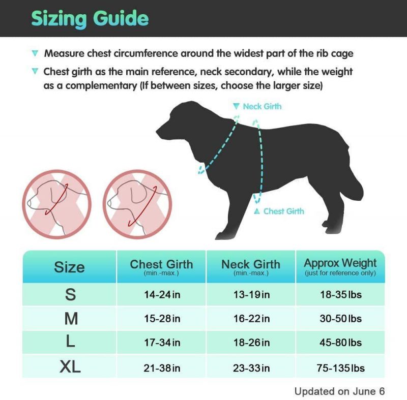 Adjustable Reflective Breathable Oxford Soft Dog Harness Easy Control Front Clip for Small Medium Large Dogs