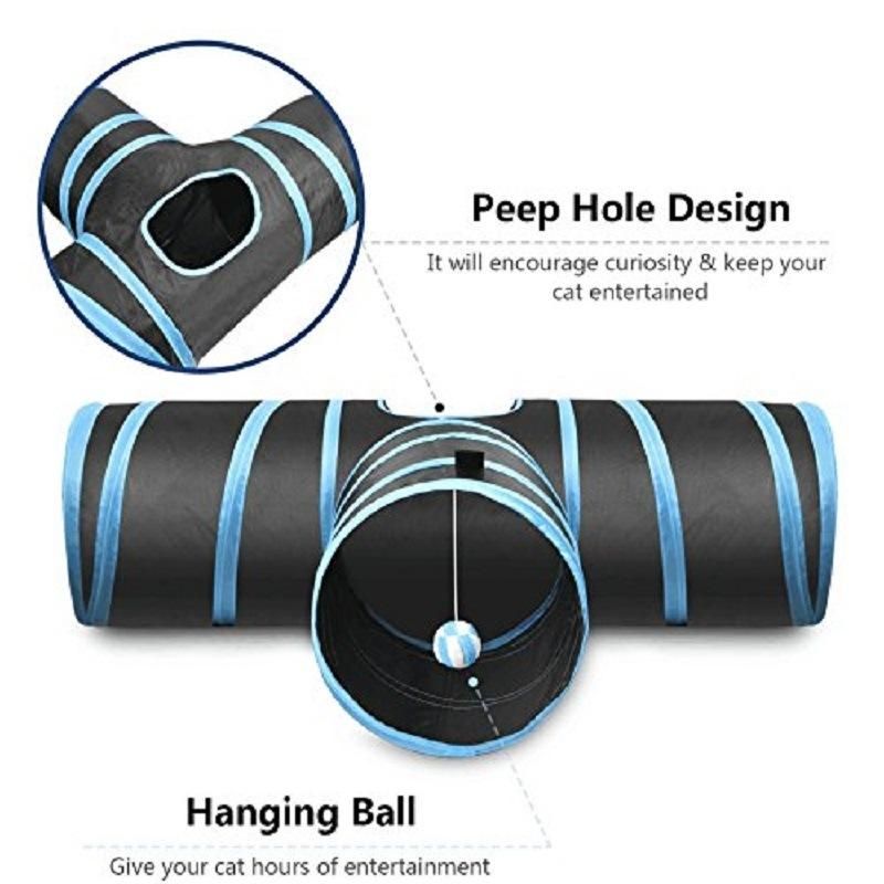 3 Way Collapsible Pop up Pet Toy Tunnel Cat Tunnel