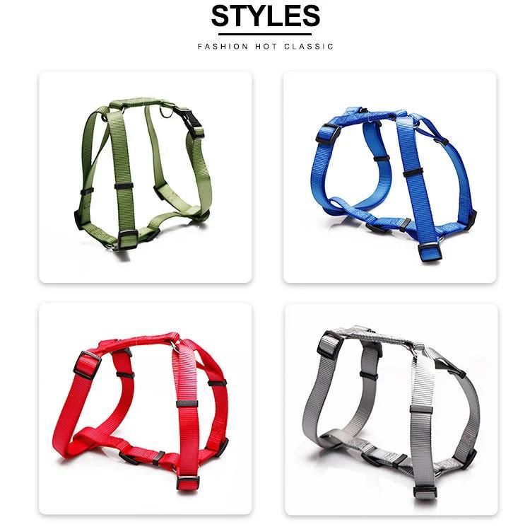 Manufacturer Wholesale Outdoor Nylon Adjustable H Style Custom Dog Harnesses