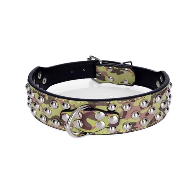 Crocodile Print PU Leather Dog Collar Rivet Studded Pet Collar