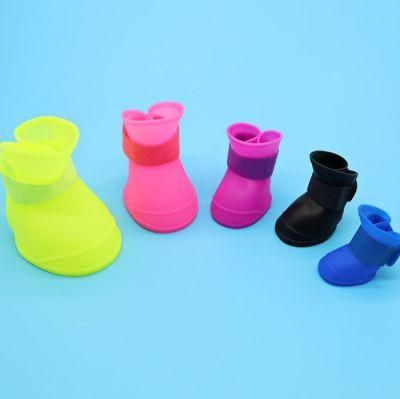 New Arrival Eco-Friendly Silicone Dog Boots Silicone Rainy Shoes Amazon Hot Sales Flexible Protecting Shoe for Pets