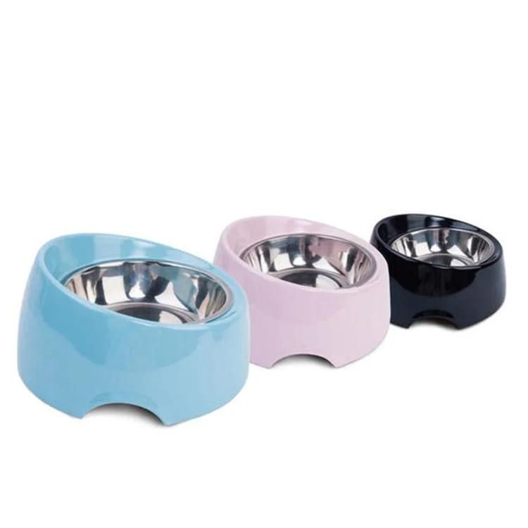 Melamine Beveled Mouth Stainless Steel Basin Custom Dog Bowl