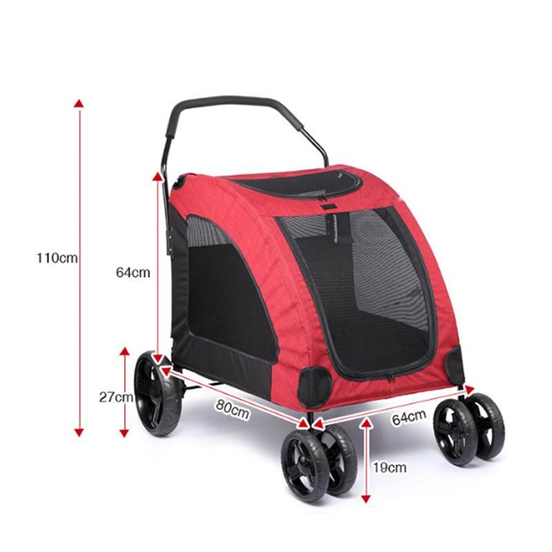 Multifunctional Pet Carrier 4 Wheels Dog Travel Stroller Rolling Bag
