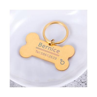 Prosub Wholesale Bone Multi Color Stainless Steel Dogs Gold Tag Engraving Dog Tags