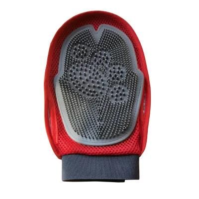 Pet Cleaning Products Dog Grooming Gloves Pet Silicone Massage Gloves Hair Remover Five Finger Design for Dogs Clean Tool Red-a