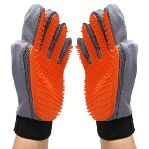 Pet Products Supply Orange 333-Needle Silicone Brush Cloth Pet Gloves