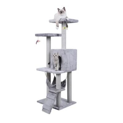 2021 Free Sample Huge Scratcher Large Cat Trees Towers House Condo with Wheel