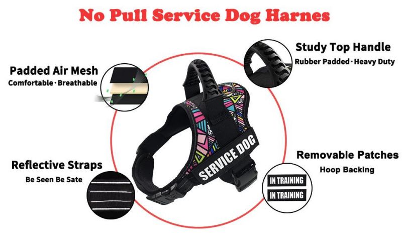 Spupps 6 Fresh Colors Service Dog Vest with No Pull No Chock Reflective Adjustable Padded Dog Harness