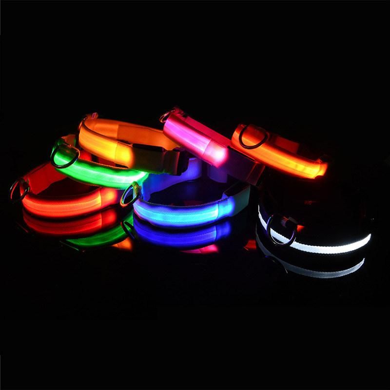 LED Glowing Dog Collar Adjustable Flashing Rechargea Luminous Collar