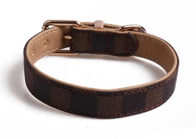 Popular Custom Design Personalized Pet Products Luxury PU Leather Pet Dog Collars and Leash