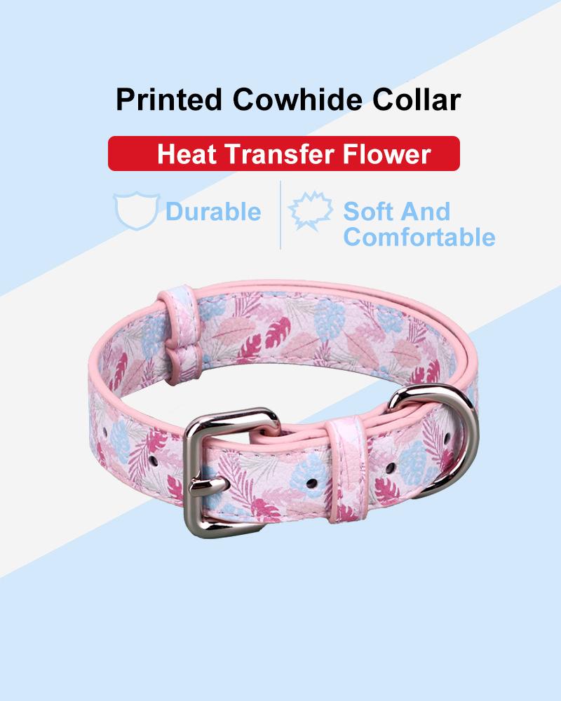 High Quality Durable Reflective Comfortable PU Leather Pet Dog Collar Leash
