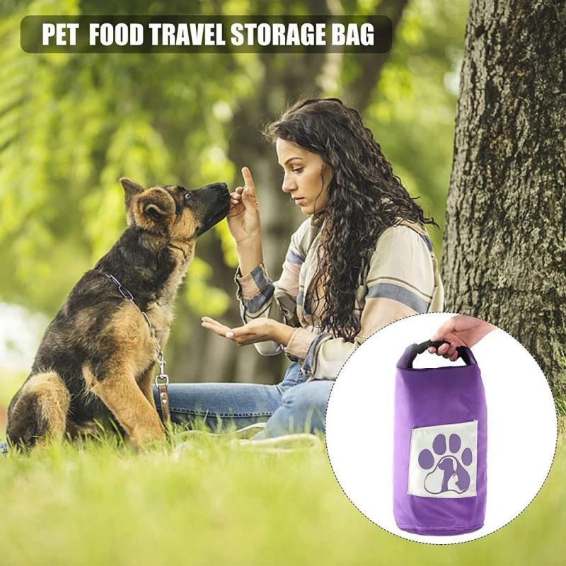 Dog Food Travel Bag, Portable Folding Travel Food Storage Container for Cat & Dog, Kibble Carrier, Dog Travel Accessories