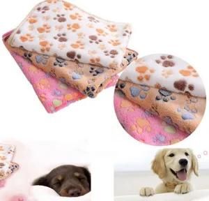 Cute Warm Paw Print Pet Puppy Fleece Soft Sleep Mat