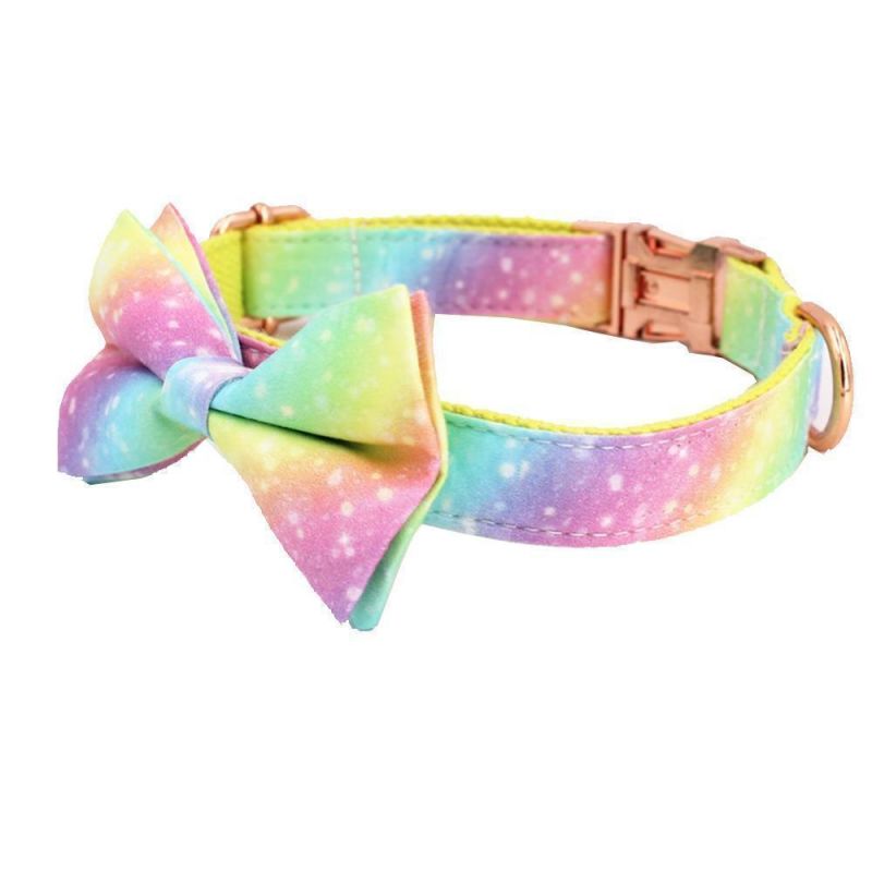 Wholesale Polyester Rainbow Label Colorful Eco-Friendly Dog Training Collar