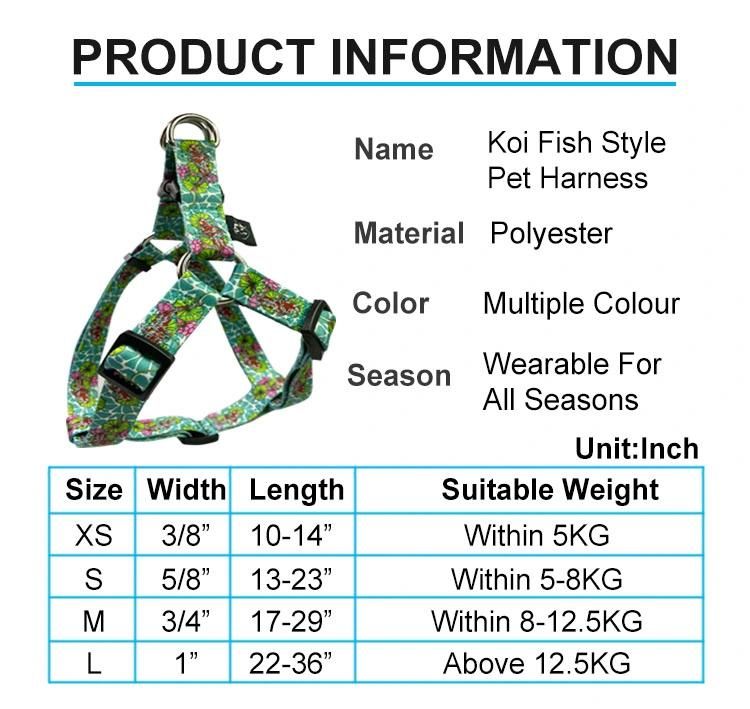 Wholesale New Design Colorful Customized Pattern Adjustable Dog Harness Set
