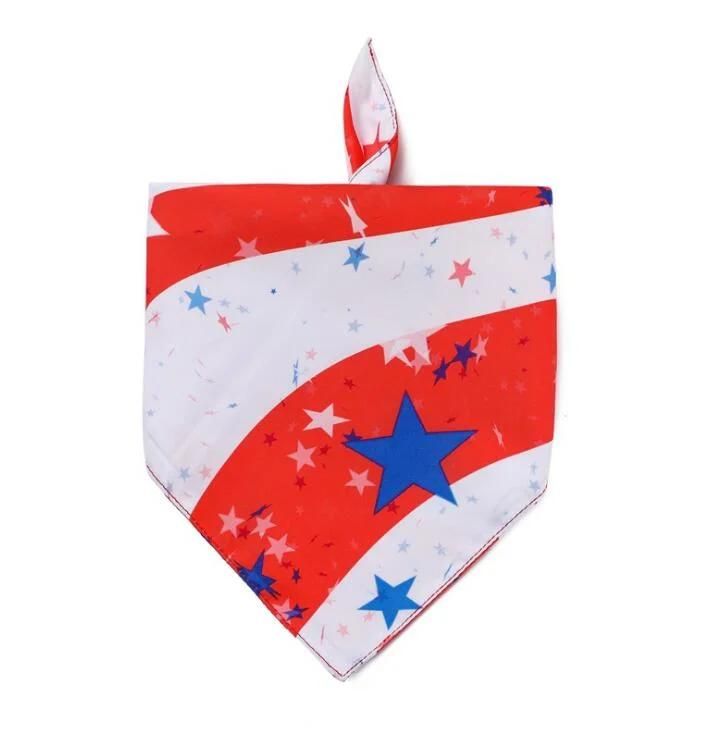 USA Flag Dog Bandanas Large American Flags Scarfs for Big Medium Small Dogs, Pets Bib