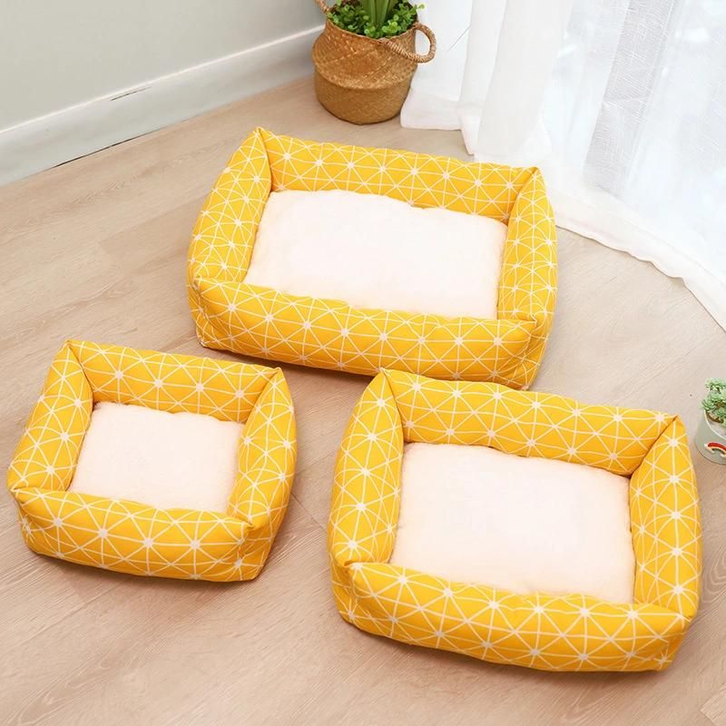 Fabric Round Rectangle Shape Pet Cushion Bed High Quality Pet Beds Luxury Pillow Pet Bed Mat