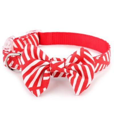 Stripe Pets Dogs Cats Bell Collars with Bowknot