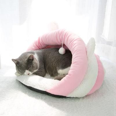 Animal Rabbit Shape Hot Cat Product Pet Cushion Soft Cozy Plush Pet Nest Cat Cave Bed