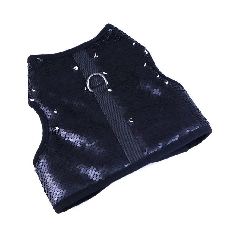 Retractable Silver Sequin Characteristic Dog Harness