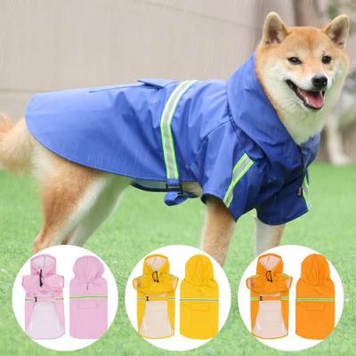 Pets Dog Raincoat Waterproof Reflective Rain Jacket with Hood
