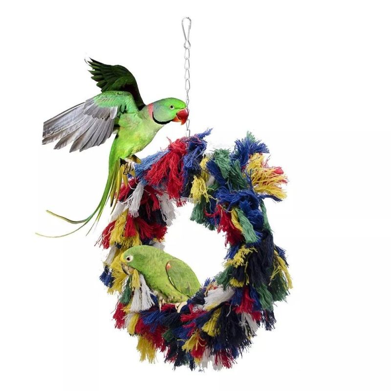 Pet Birds Teeth Care Chew Sticks Toy Colorful Parrot Bird Teeth Care Parrot Cotton Rope Bird Cage Toy Parrot