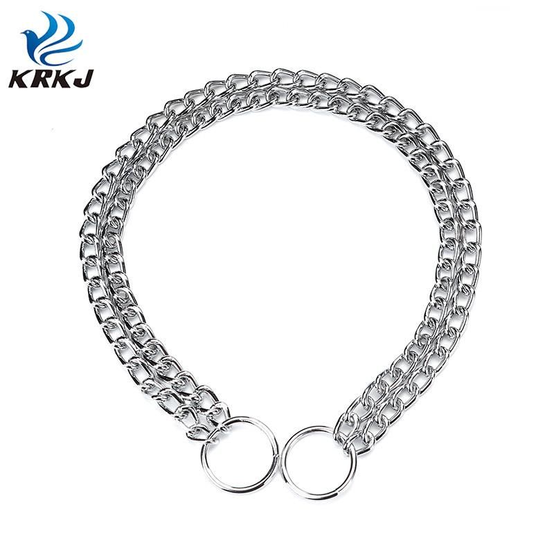 Seamless Welding Rust-Proof Fashion Tactical Military Double Row Metal Chain Dog Collar