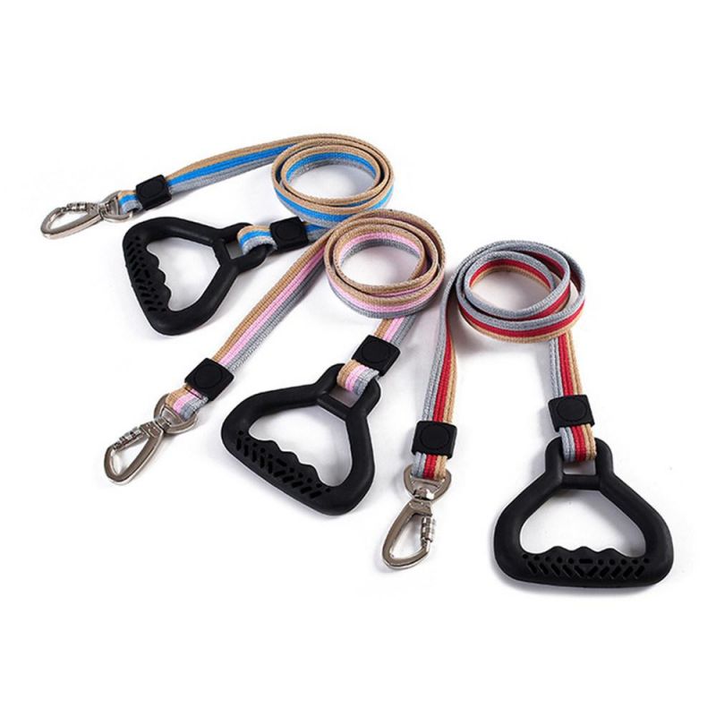 Reflective Heavy Duty Safety Nylon Pet Leather Leash with Handle