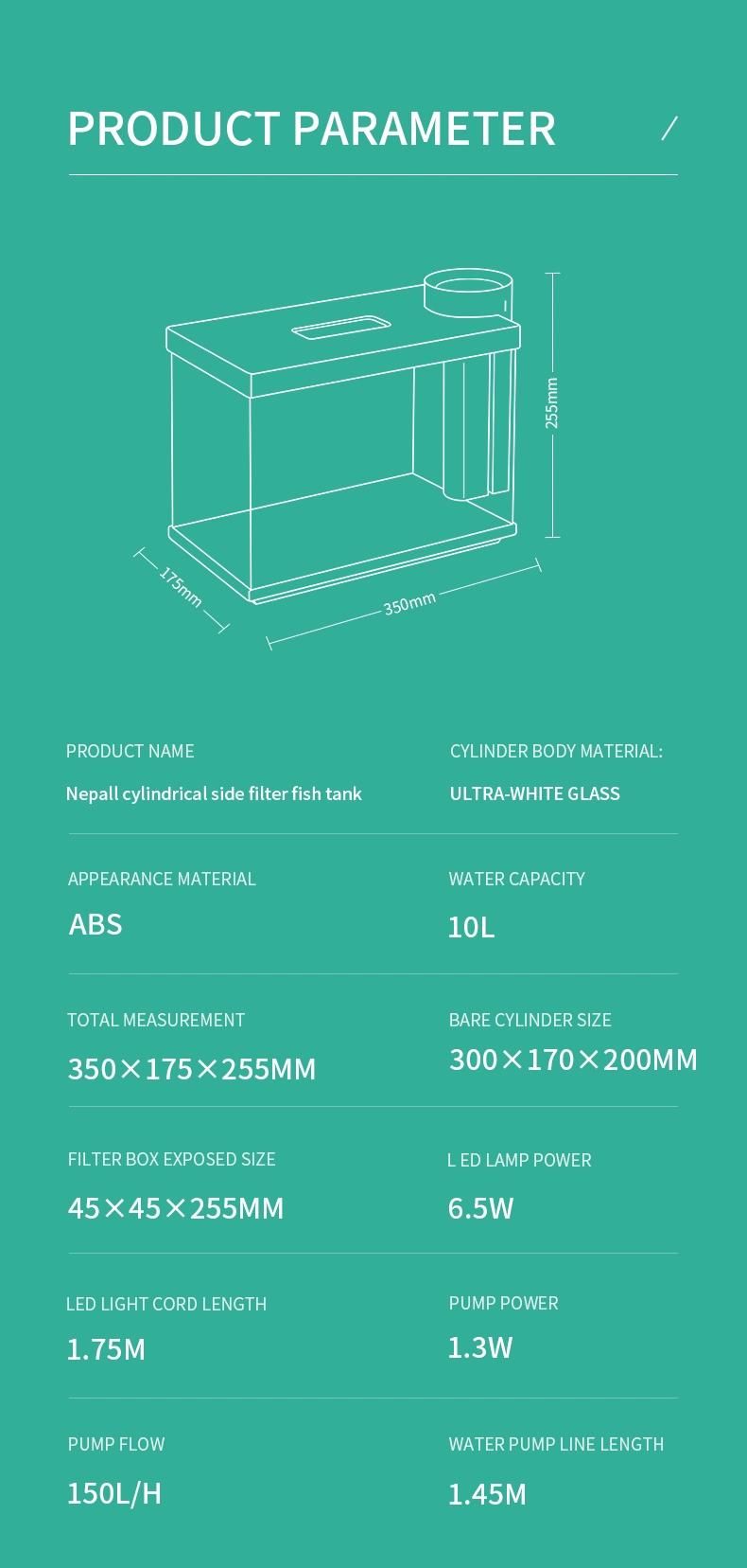 Yee Upgrade Multifuntional Color Ecologicalo Aquarium for Fish Tank