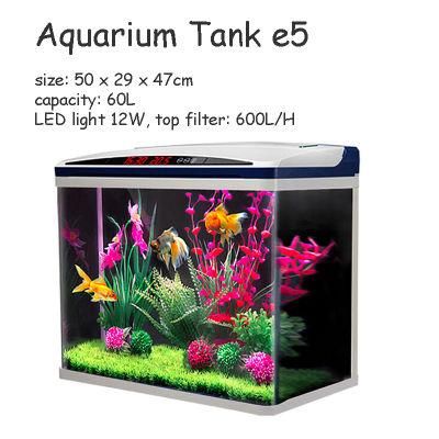 15-Gallon Aquarium Kit with Time Water Temperature Shown on Cover