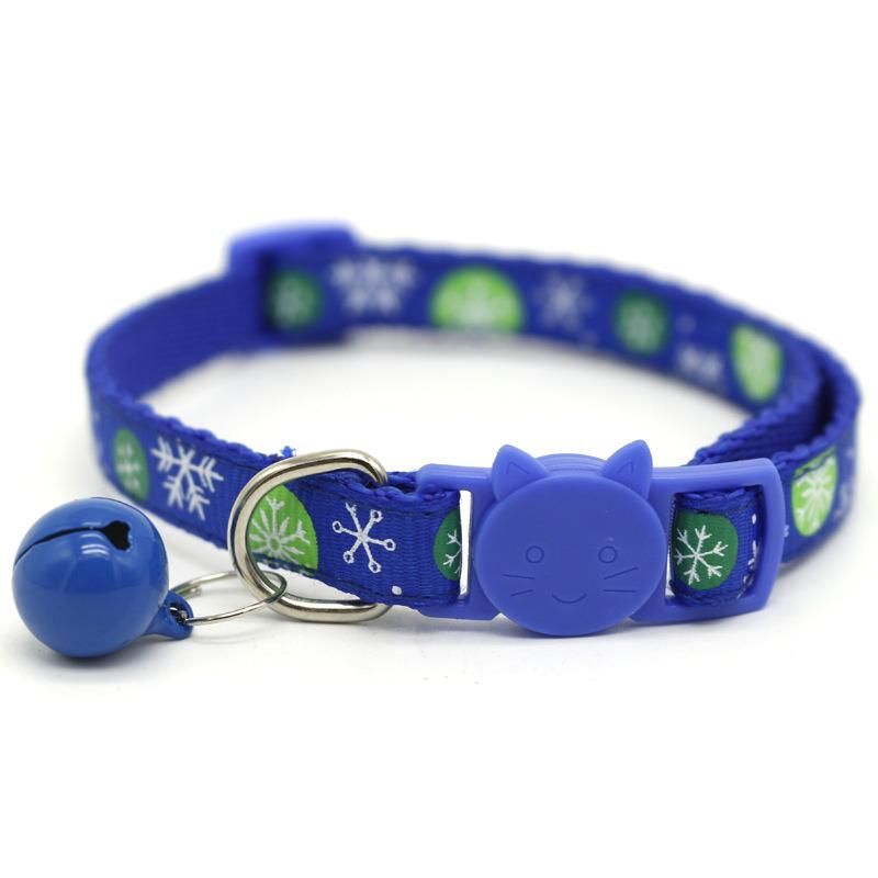 Lovely Design High Quality Cat Shape Buckle Christmas Snow Winter Style Cat Collar with Small Bell