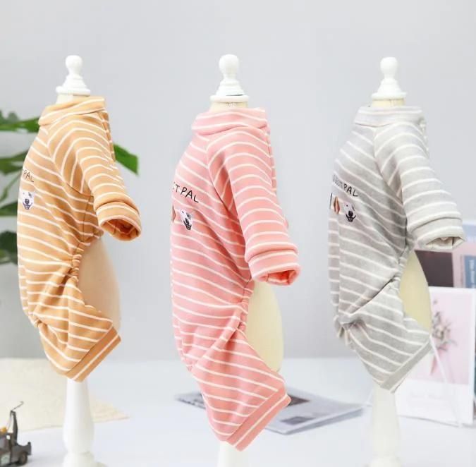 Pet Clothes Dog Clothes Autumn Winter Teddy Small Dog Pet Winter Stripe Dog Home Clothes