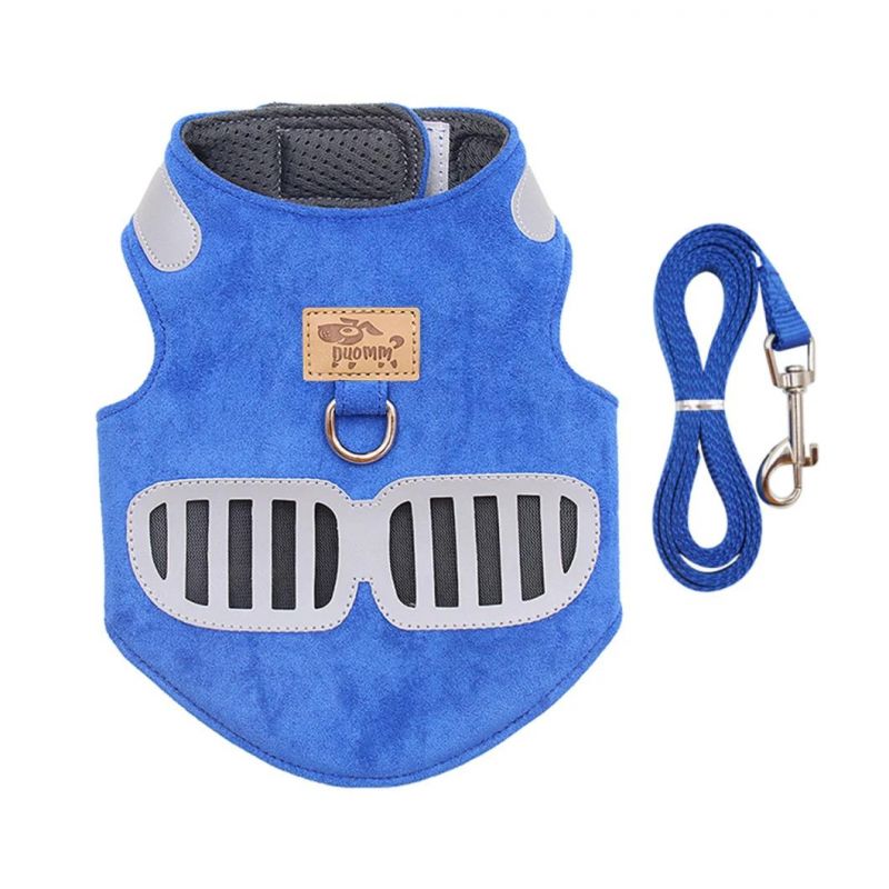 Soft Suede Reflective Breathable Dog Harness Set