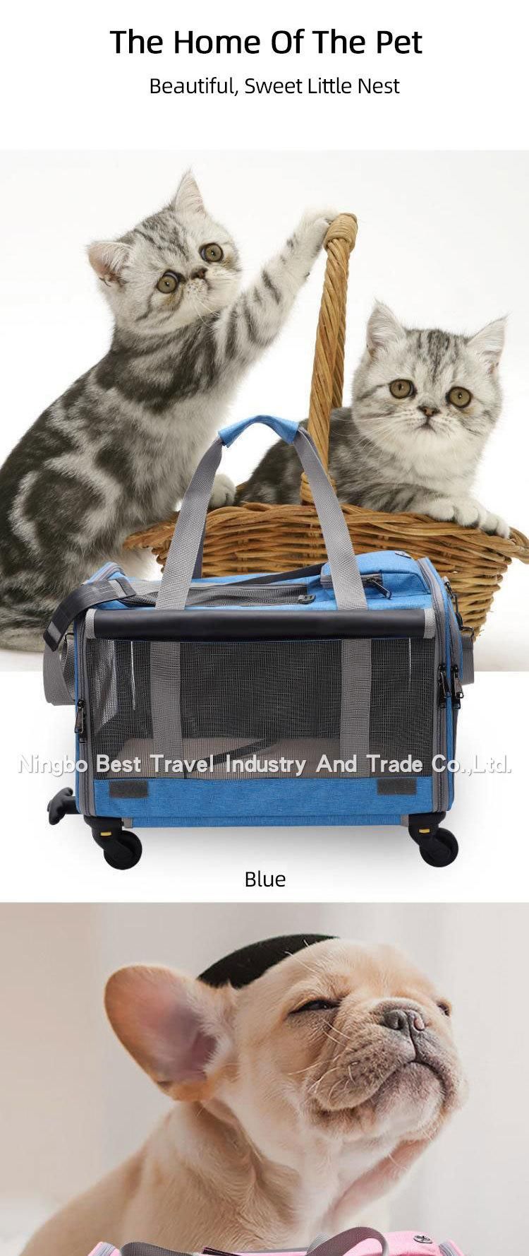 Wholesale Portable Trolley Pet Bag Breathable Foldable Large Capacity Portable Trolley Pet Bag