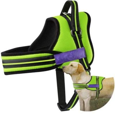 Refelective Stitching Night Visible All-Weather Pet Vest Custom Fit Large Dog Harness