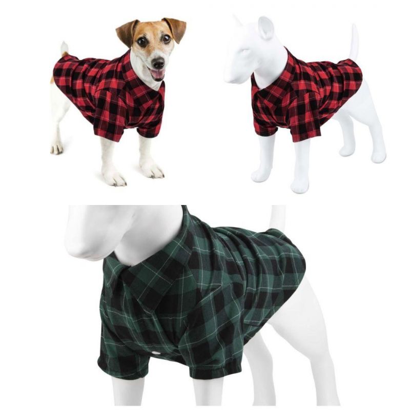 Customized Fashion Checker Button T-Shirt Dog Accessories Apparel Pet Clothes