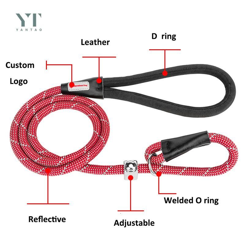 Custom Training Nylon Running Rope Reflective Tactical Dog Leash Rope Lead