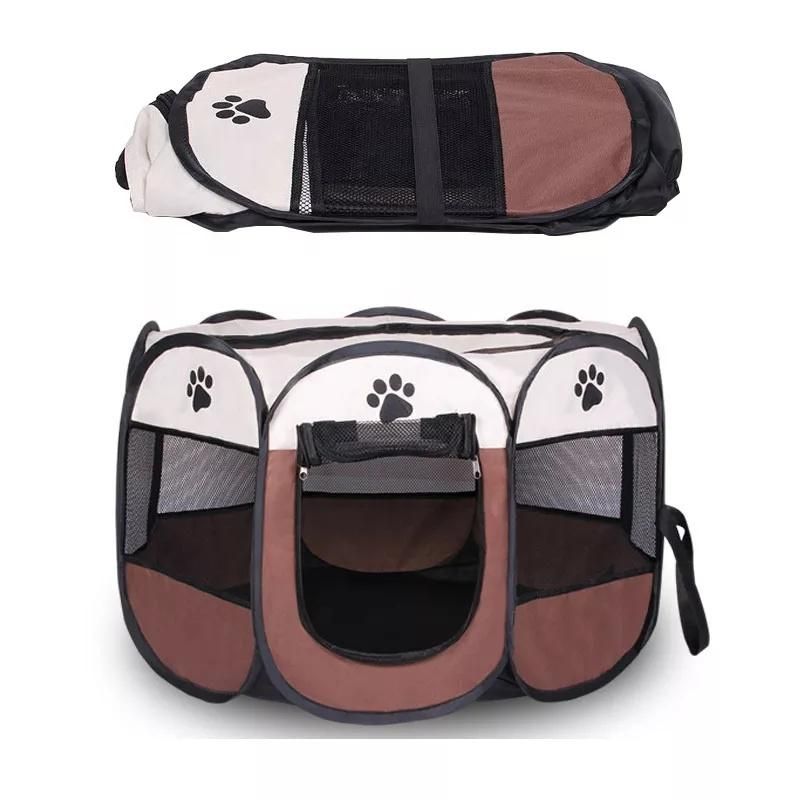 Oxford Fabric Washable Portable Folding Pet Octagonal Playpen Fence Tent with Carrying Bag
